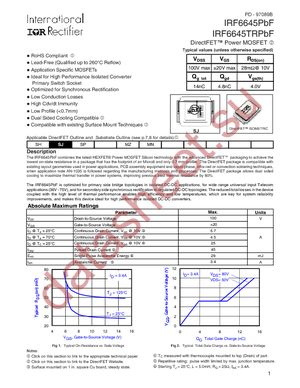 IRF6645TR1PBF datasheet  